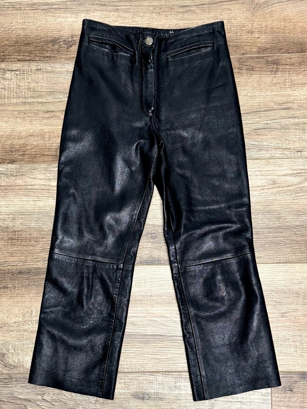 Vintage 90s Leather Pants High Waisted Straight Leg Made in UK
Black Size 8